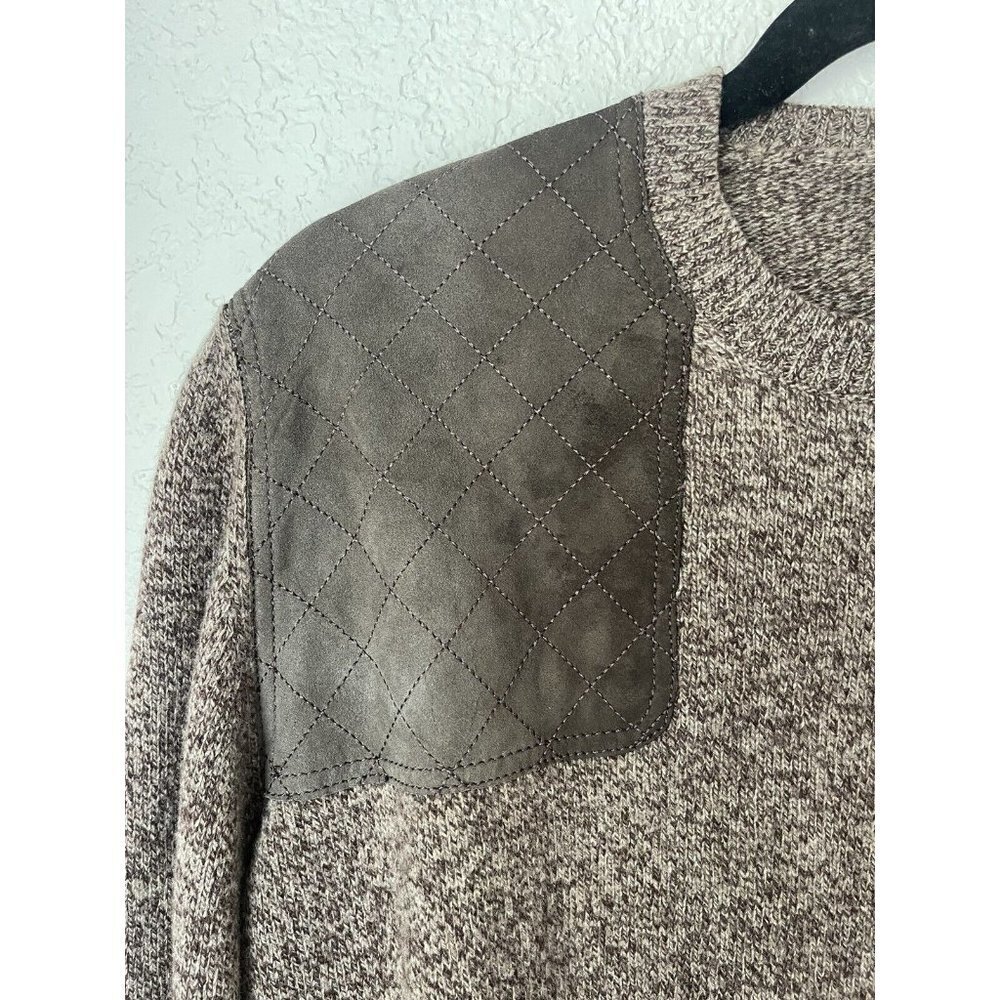 Three‎ Forks Ranch Wool/Cashmere Shooting Sweater Size Small Leather - Picture 3 of 10